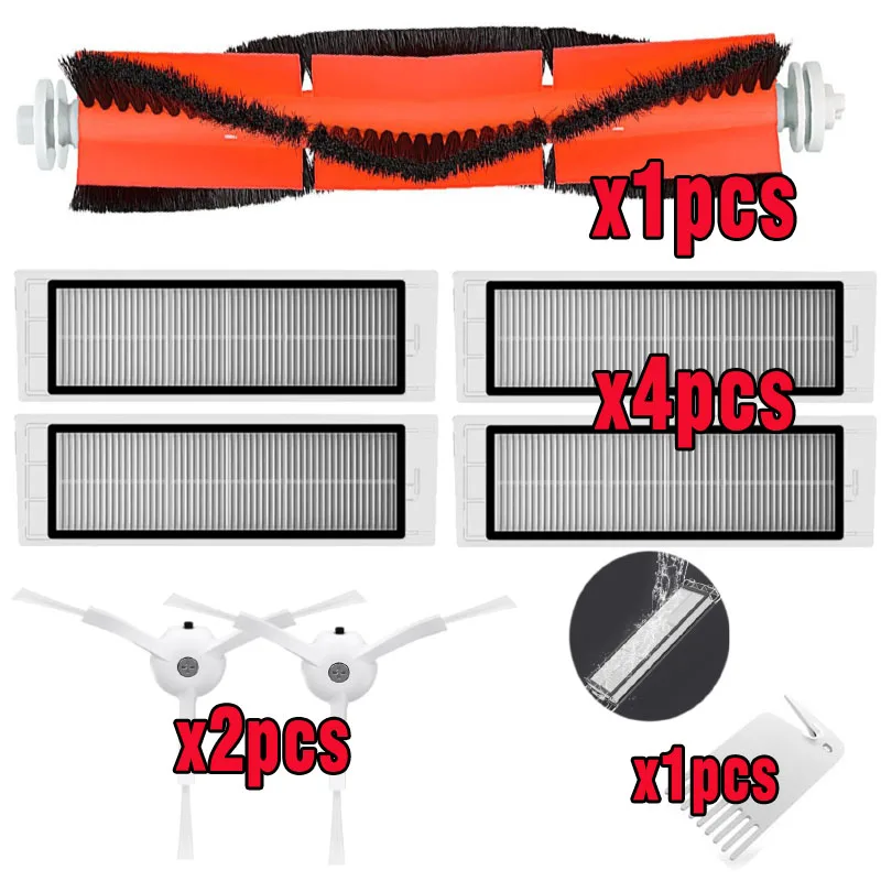 8pcs-lot Xiaomi Roborock Robot S50 S5 Vacuum Cleaner Spare Parts Kits Mop Cloths Mopping filter Side Brush Roll Brush Water Tank replace - Цвет: 8pcs-lot