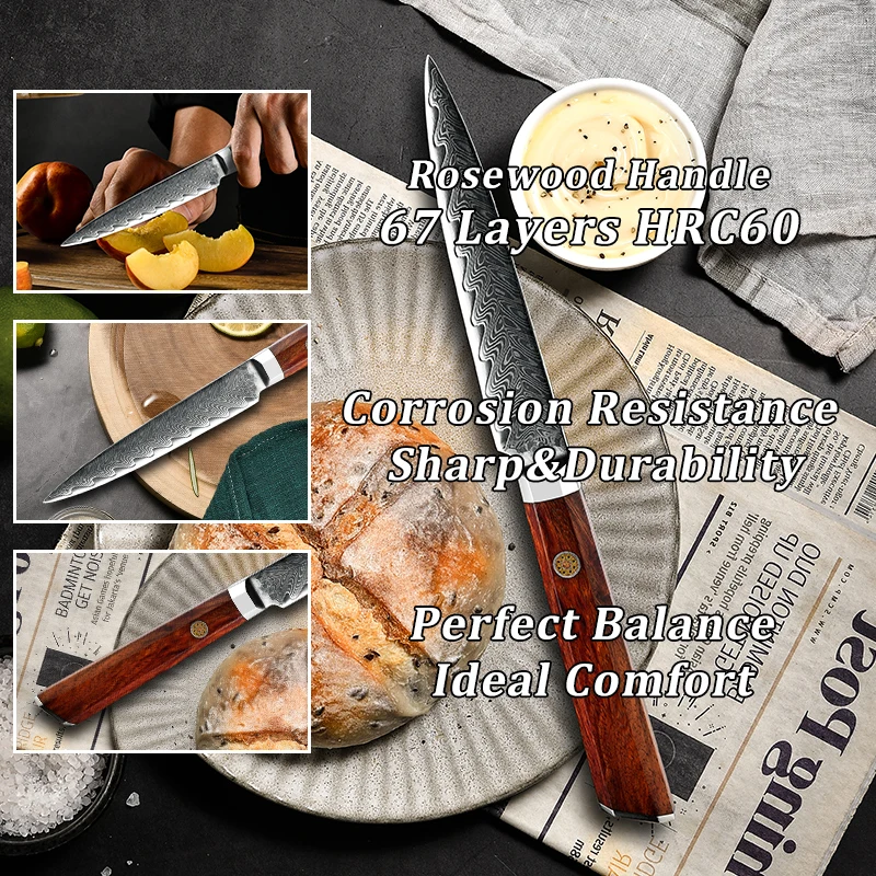 Нож Grandsharp из высокоуглеродистой дамасской нержавеющей стали 4 7 дюйма ручка