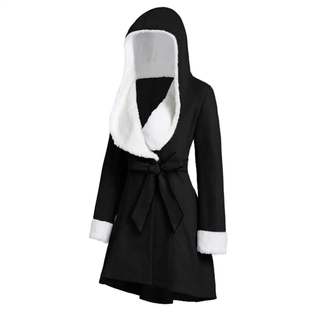 Женское шерстяное пальто женская зимняя теплая плюшевая длинная куртка с