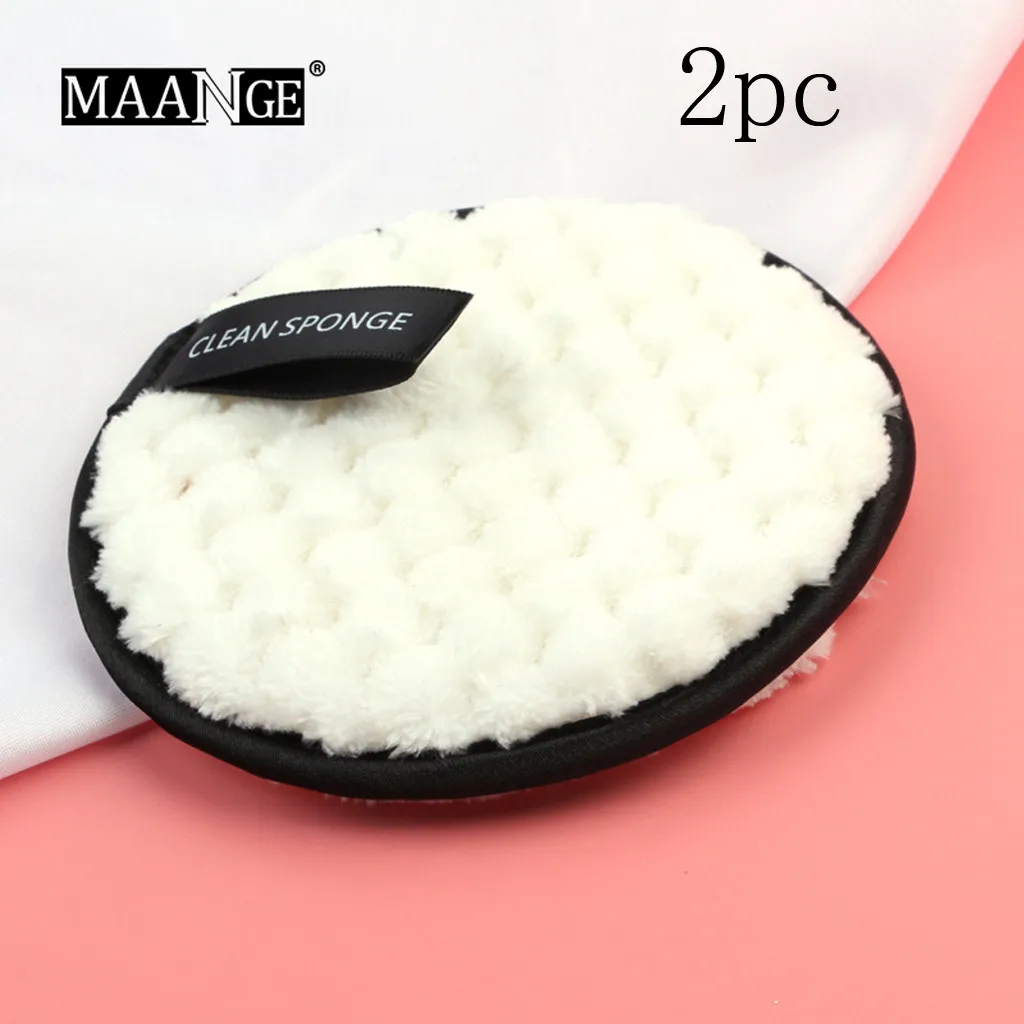 White MAANGE 2 шт микрофибры ткань патчи лицевые макияж спонж для снятия лица салфетки для снятия макияжа многоразовая двухслойная Очищающая салфетка инструмент L0805 - Цвет: White