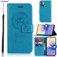 for xiaomi redmi note 10 5g case for redmi note 10 pro cover owl luxury flip leather wallet phone case for redmi note 10 5g