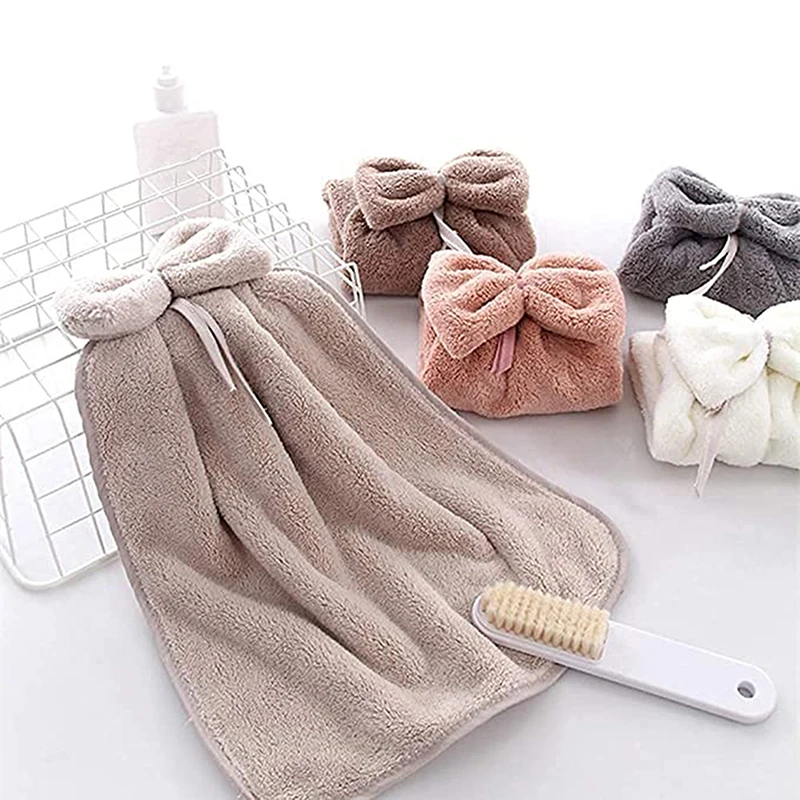 Полотенце для рук с милым бантом подвесное кухонное полотенце мягкое