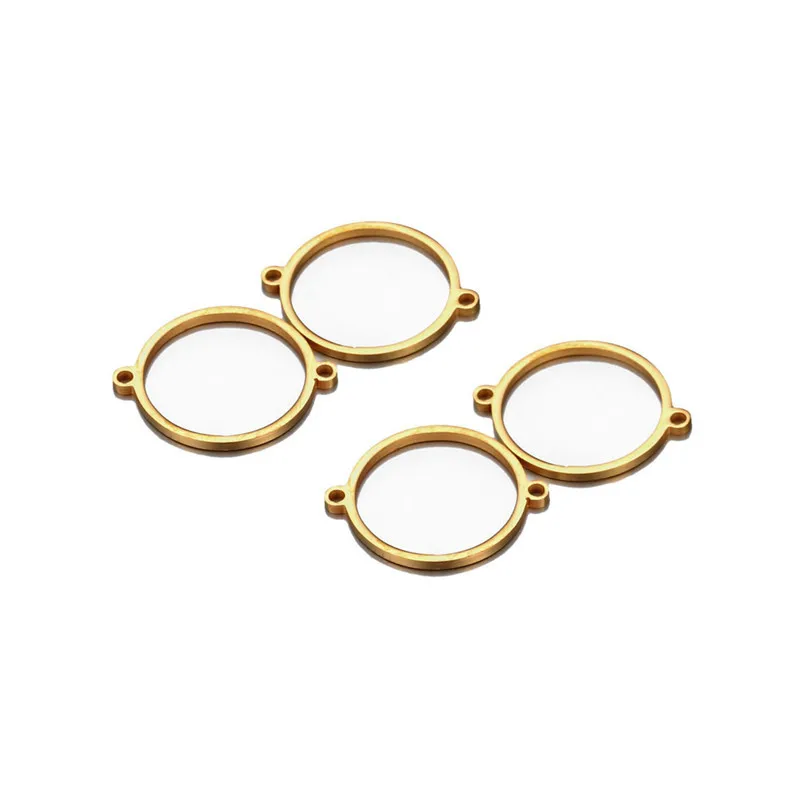 

Круглый соединитель из нержавеющей стали для изготовления ювелирных изделий, аксессуары «сделай сам», винтажное ожерелье золотистого/сере...