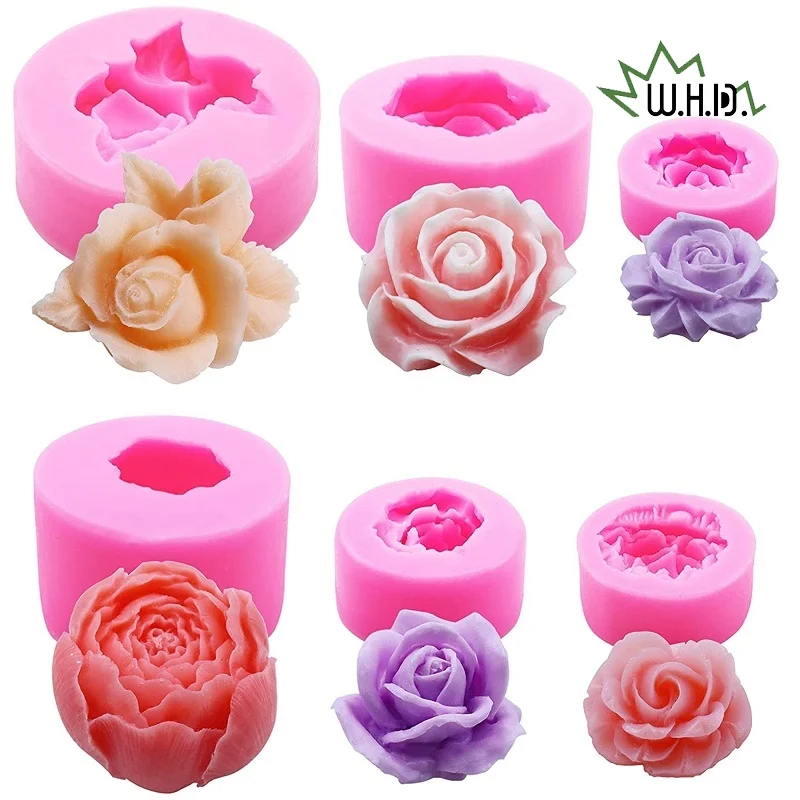 

3D Flower Molds Tool,Bloom Flower Silicone Molds for Candle Soap Making,Peony Molds for Handmade Chocolate,Cupcake,Dessert Decor