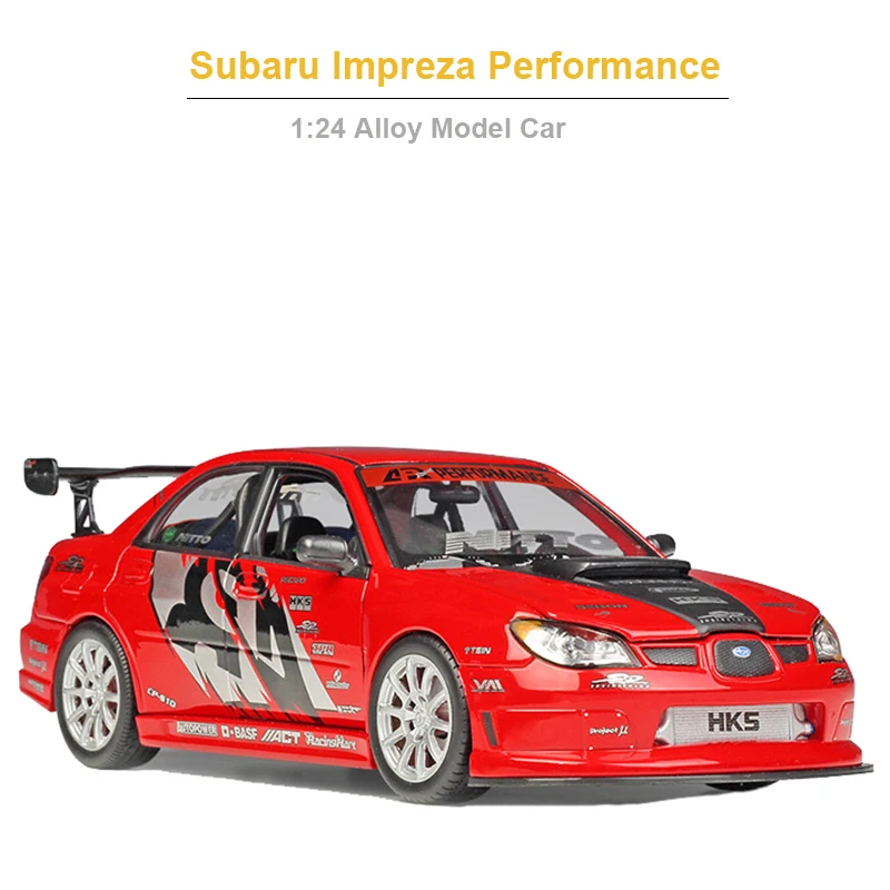 

Модель спортивного автомобиля Subaru Impreza APR 1/24, игрушечный литой металлический игрушечный автомобиль, модель игрушечного автомобиля, подарок ...