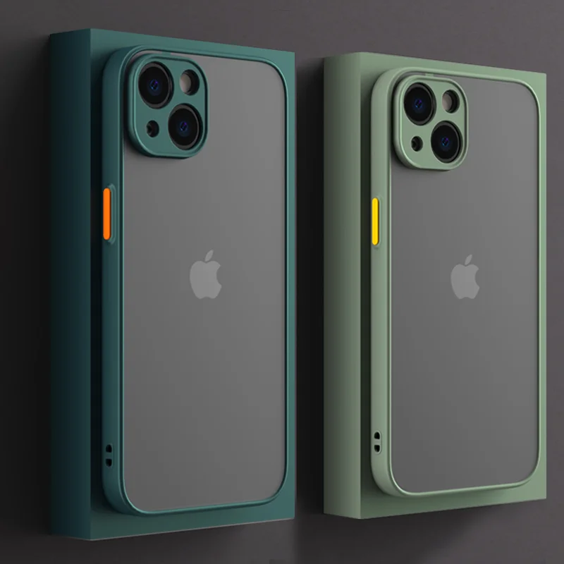 

Luxury Matte Transparent Thin Phone Case For iPhone 13 12 11 Pro Max Mini X Xs XR 7 8 Plus SE 2 2020 Silicone Shockproof Cover