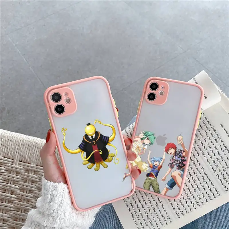 

Assassination Classroom Phone Case For iPhone 12 11 Mini Pro XR XS Max 7 8 Plus X Matte transparent Pink Cover