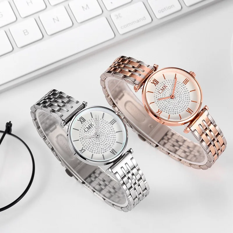 

Luxury Crystal Women Watches 2019 Fashion Luxury Casual Quartz Wrist Watch Round Dial Female Ladies Watch Relogio Feminino