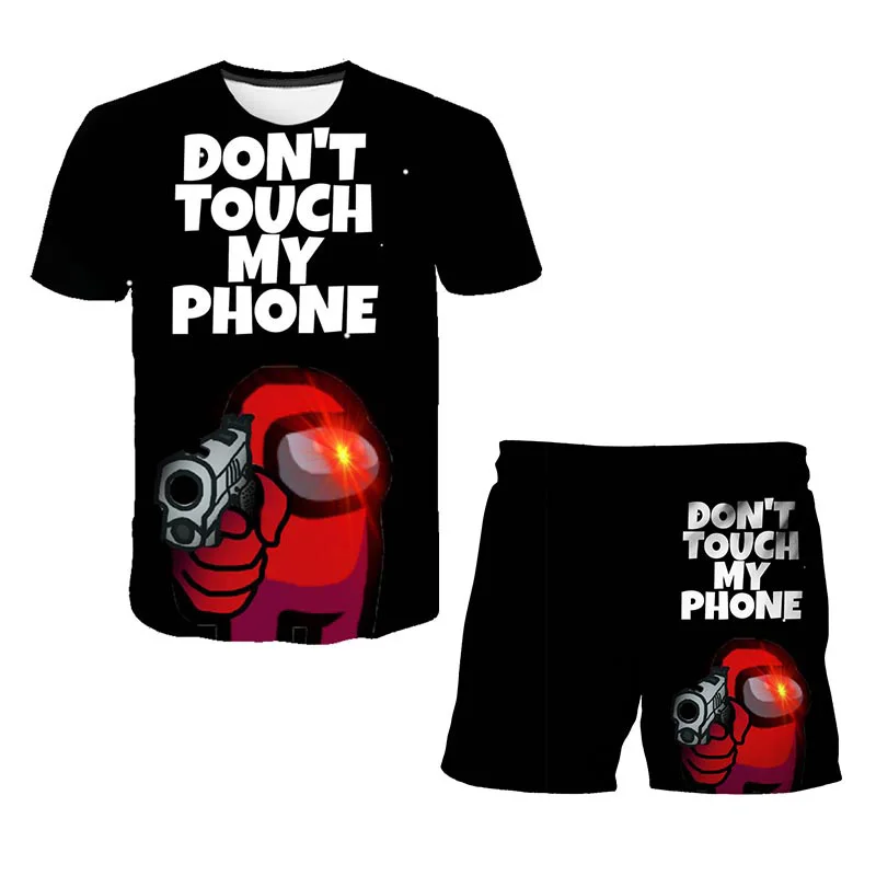 

Children's T-shirt 3D Clothing o-neck Set Summer Casual Cool Suits For Boys And Girls Among Us Teen Anime Printing Suit 4-14T