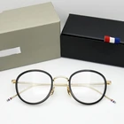 Мужские и женские очки для близорукости Thom, винтажные Круглые очки с оправой из сплава и ацетата, по рецепту, в оригинальной коробке, TB905