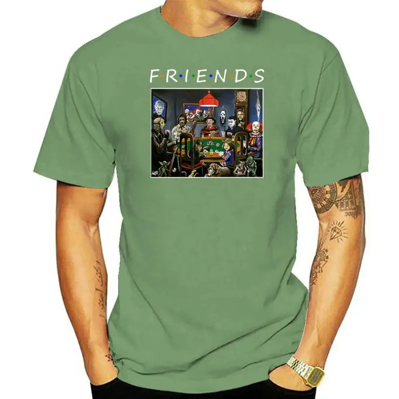 

Pennywise Джейсон, Фредди Friends, ужас, Хэллоуин, игральная карта 2022, Мужская футболка