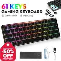 61 keys mechanical gaming keyboard 60 nkro bluetooth 5 0 type c rgb pbt keycap outemu switches for mechanical keyboard