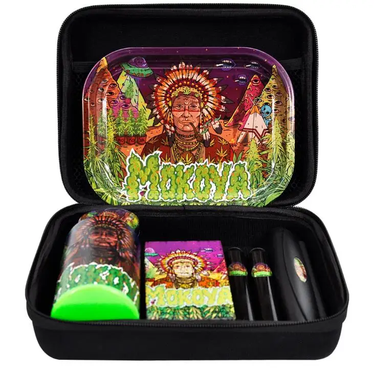 Набор для табака металлический поднос пластиковый герметичный контейнер трав