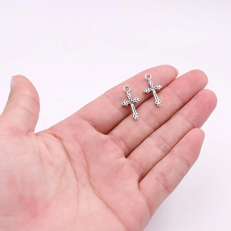 Серебристые Металлические маленькие крестики для самостоятельного