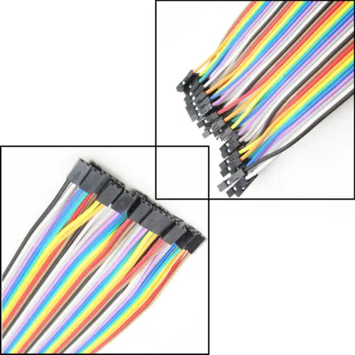 

40pcs = 1 Row=1Lot colorful Dupont Cable 20cm 2.54mm 1pin 1p-1p Female to Male jumper wire for breadboard