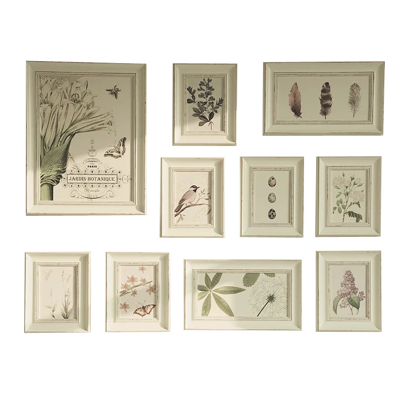 Набор винтажных деревянных фоторамок европейские настенные подвесные