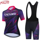 TELEYI 2022 команда Велоспорт Джерси комплект для женщин MTB Велоспорт одежда анти-УФ велосипедная одежда с коротким рукавом велосипедная одежда Униформа