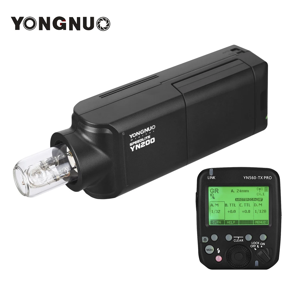 

YONGNUO YN200 Portable TTL HSS Flash Speedlite 200W GN60 High Speed 5600K with YN560-TX PRO Flash Trigger for Nikon DSLR Cameras