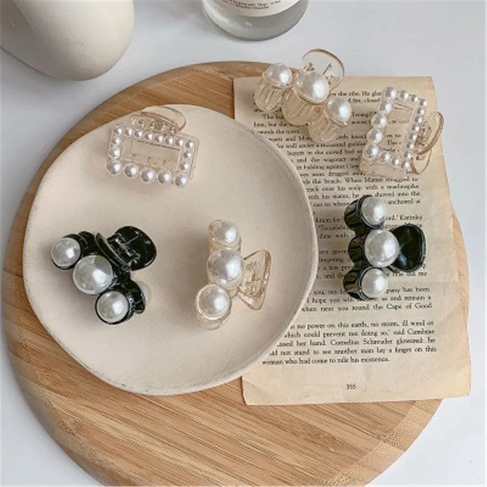 

Adult Women Acrylic Mini Claws Pearl Hairpins Hair clips Fashion Korean Lady Girl Head wear Accessories Wholesale Gift Office