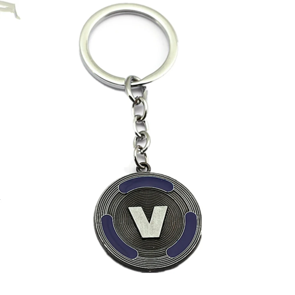 Game Jewelry V Coin Keychain For Men Metal Round Key Chain Rings Women Car Bag Pendant Llaveros Porte Clef Chaveiro Souvenir | Украшения и