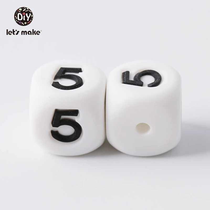 5 Let'S Make 10 шт силиконовый Прорезыватель для зубов 0-9 цифр буквы Bpa бесплатно жевательные бусины Diy пустышка цепочка Детские Прорезыватели Прорезыватель зубов Квадратные бусины - Цвет: 5
