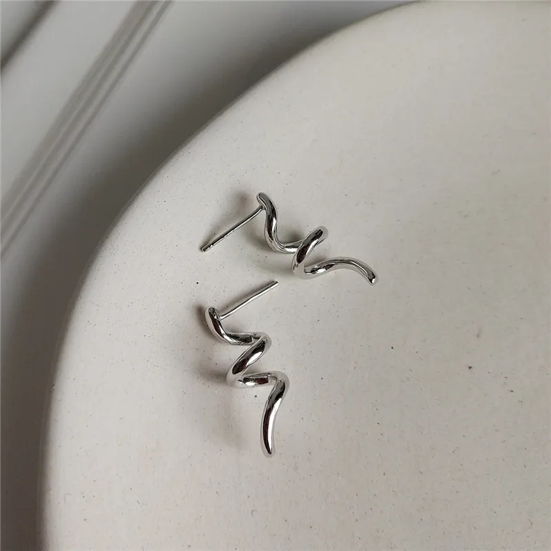 

RUIYI Real 925 Sterling Silver Screw stud Earrings For Women Fashion Personalized Minimalist Purse Silver Niche Ear Studs 2020