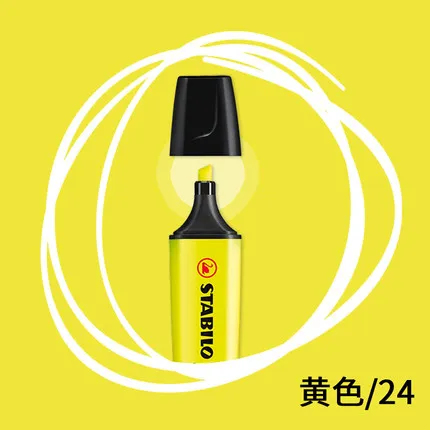 1 шт. Stabilo Textmarker Boss 70 текстовыделитель детский штрих ключ знак с большой емкости цвет маленький свежий маркер ручка - Цвет: yellow