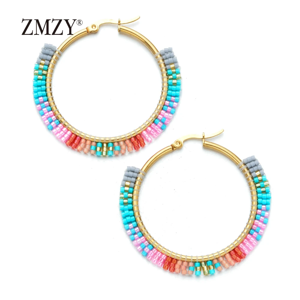 Женские сережки подвески ZMZY большие круглые серьги геометрической формы в стиле