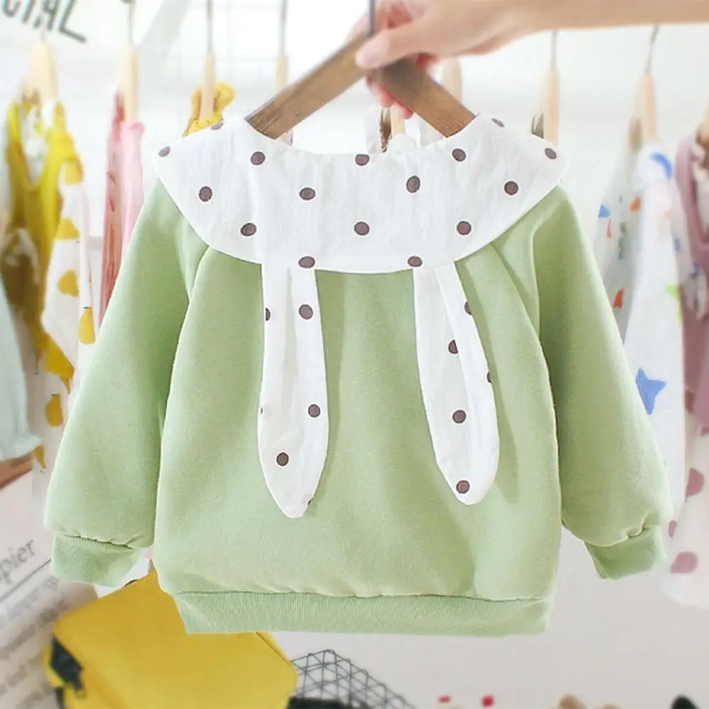 Hot Sale Baby Girls Sweatshirt Classic Delicate Winter Thicken Baby Girls Long Sleeve Lotus Collar Fleece Warm Cute Sweatshirt