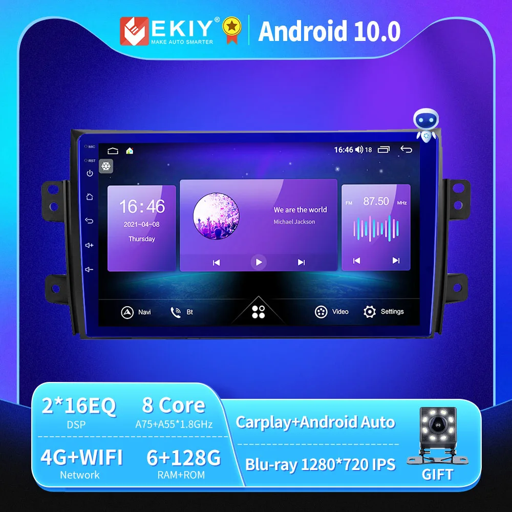 

Автомагнитола EKIY T900A на Android 10 для For For Suzuki SX4 2006-2013 Авторадио Blu-Ray 1280*720 мультимедийный плеер Navi GPS No 2 Din Carplay