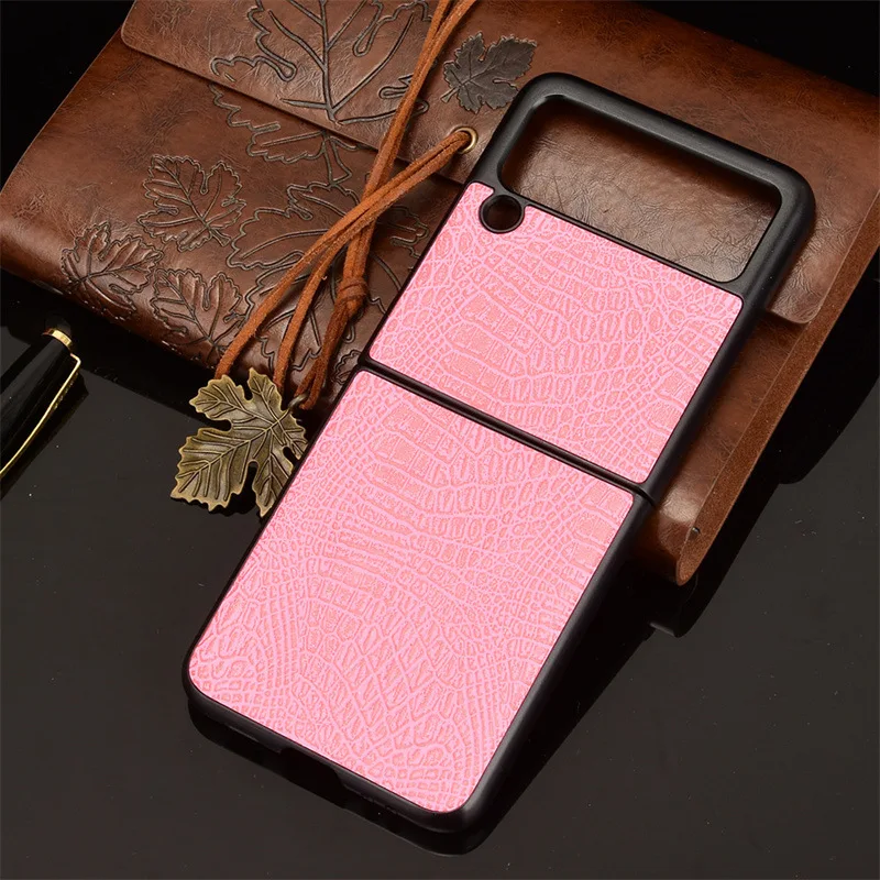 Crocodile pattern case for Samsung Galaxy Z Flip 3 5G Cover Anti-knock luxury PC Cases for Flip3 5G