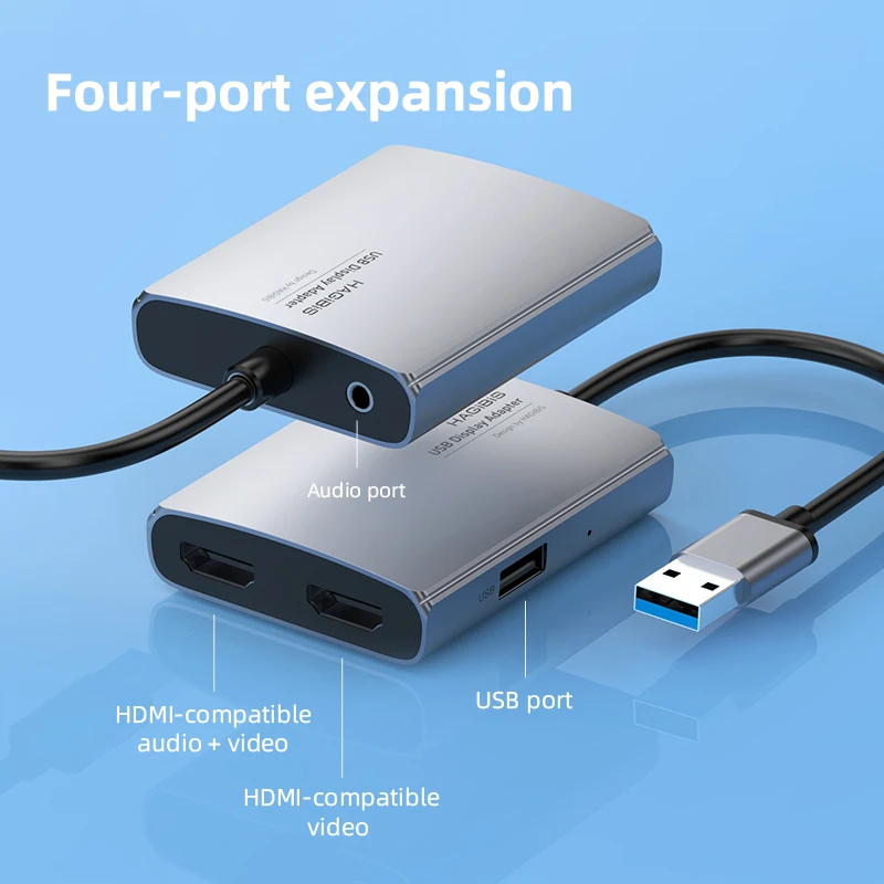 Адаптер с двумя разъемами USB 3 0 и HDMI адаптер тройным дисплеем видео конвертер