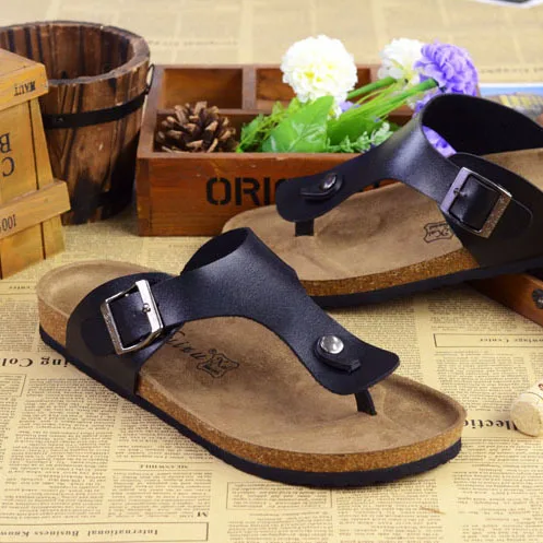 

Roman cork slippers for men and women 2021 summer plus size beach fashion flip flops flat hollow casual sandals
