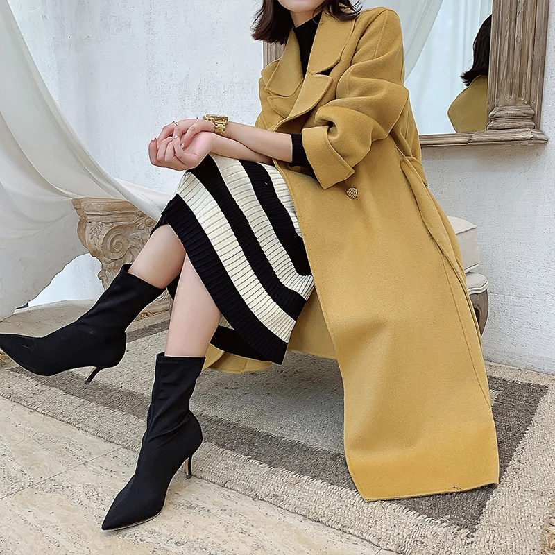 100% шерстяное пальто зимняя куртка женская одежда 2020 двухстороннее Женская