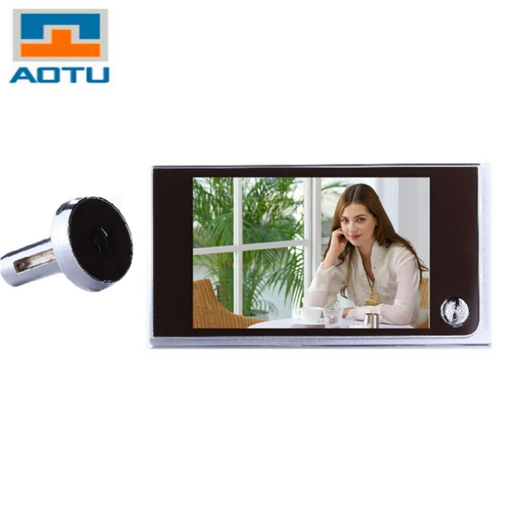 AOTU Multifunction Home Security LCD Display Color Digital TFT Memory Door Peephole Viewer Doorbell Safety Camera Image Sensor