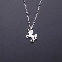 fashion unicorn pendant necklace female kawaii cute pony animal necklace for women girl fashion jewelry gift