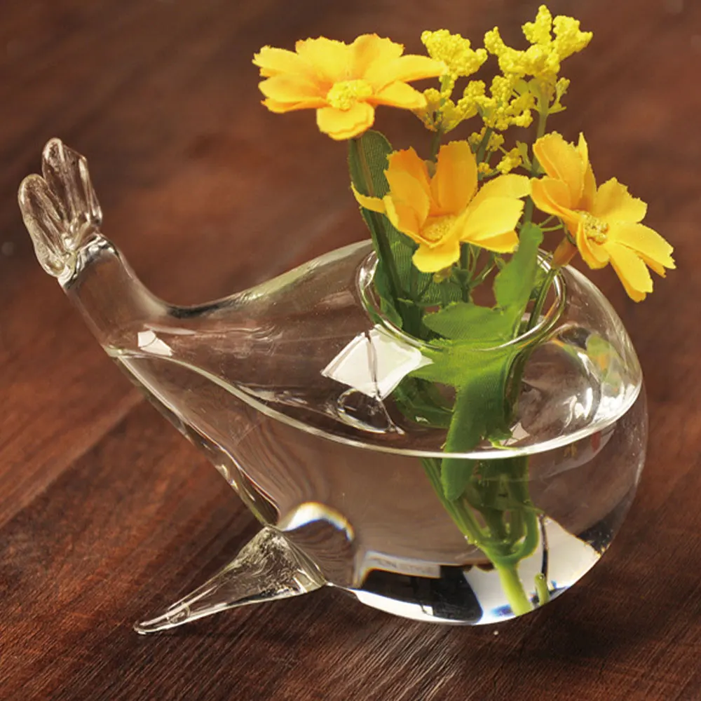 Милые КИТ украшения прозрачные стеклянные вазы модные домашние ремесла новые