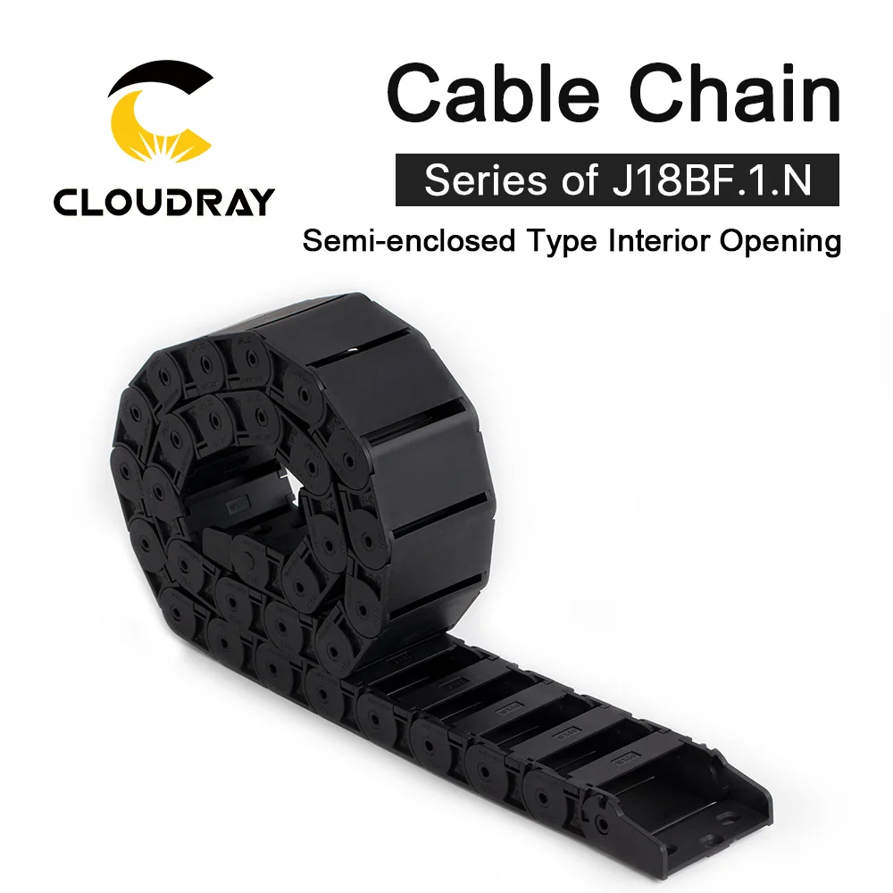 Cloudray кабельная цепь полузакрытое внутреннее отверстие 18x18 18x25 18x37 18x50 Тяговая пластиковая Тяговая передача
