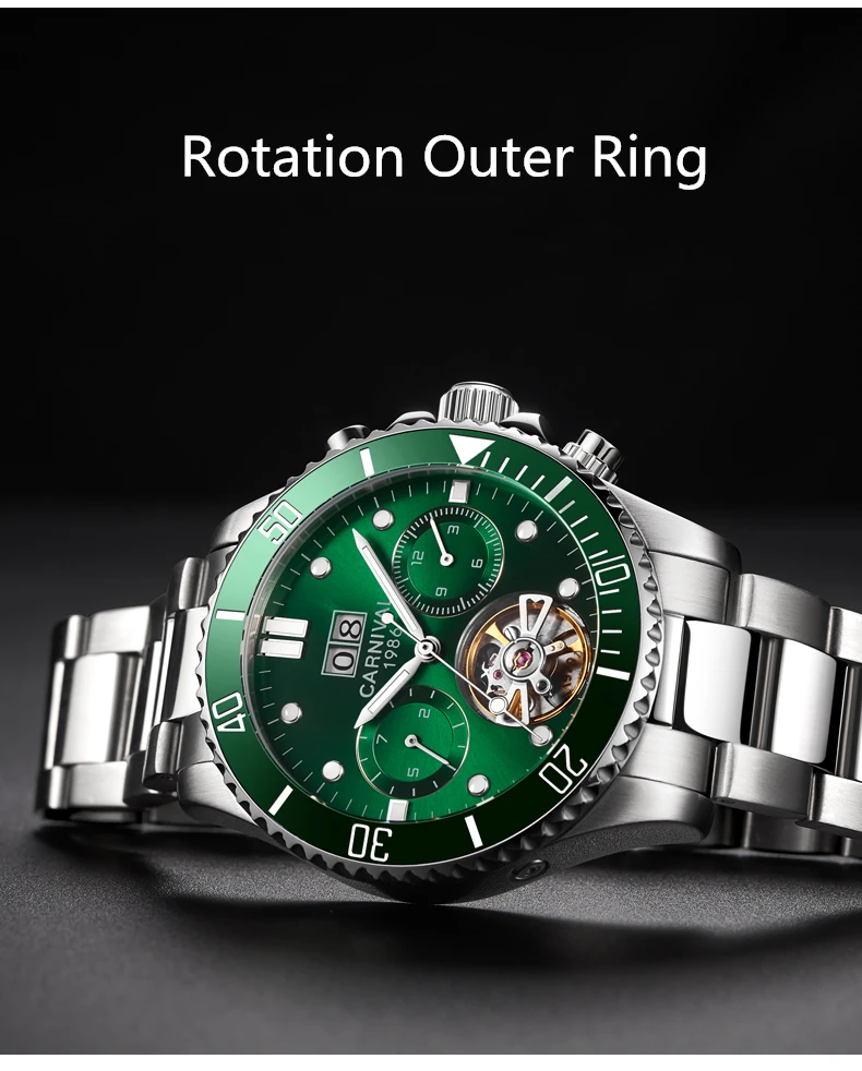 Tourbillon механические часы для мужчин Топ люксовый бренд карнавальные часы спортивные автоматические часы водонепроницаемые мужские часы Relogio светящиеся