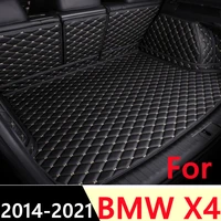 sj custom fit full set waterproof car trunk mat auto parts tail boot tray liner cargo rear pad cover for bmw x4 2014 2015 2021