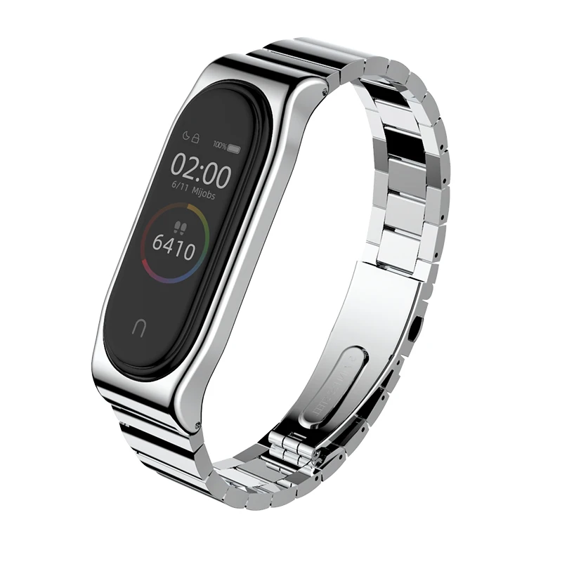 Mijobs Miband 4 ремешок для Xiaomi mi band Металлический Браслет Смарт часы Безвинтовой