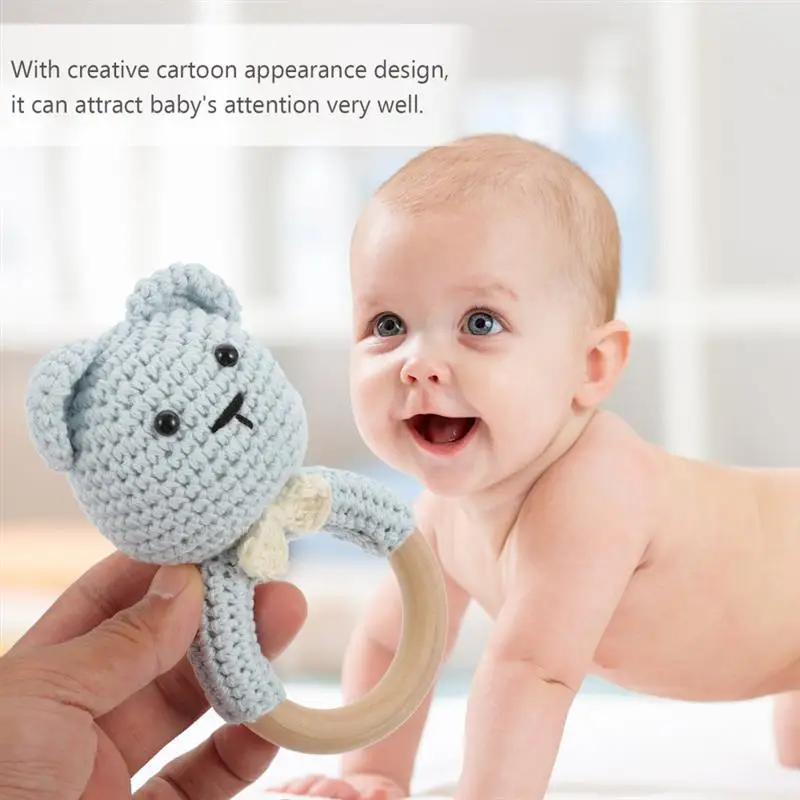 

Baby Infant Teething Adorable Cartoon Crotchet Baby Teether Ring