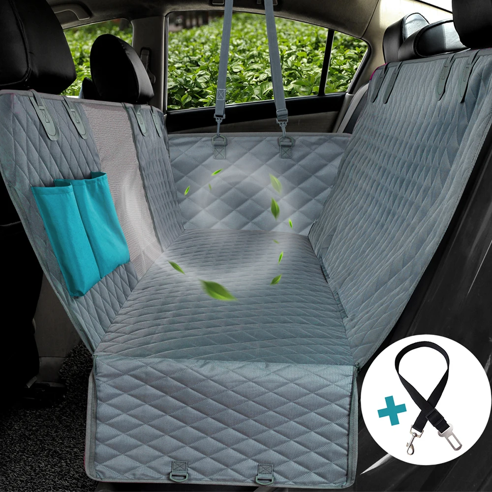

Pet seat cover high quality travel mesh waterproof pet car rear seat rear seat cushion mattress with zipper and pocket cover