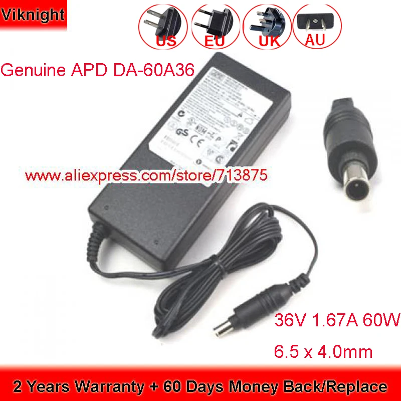 

Genuine 36V 1.67A Asian Power DEVICES APD DA-60A36 AC Adapter for KODAK PRINTER SCANNER VP-09500084-000