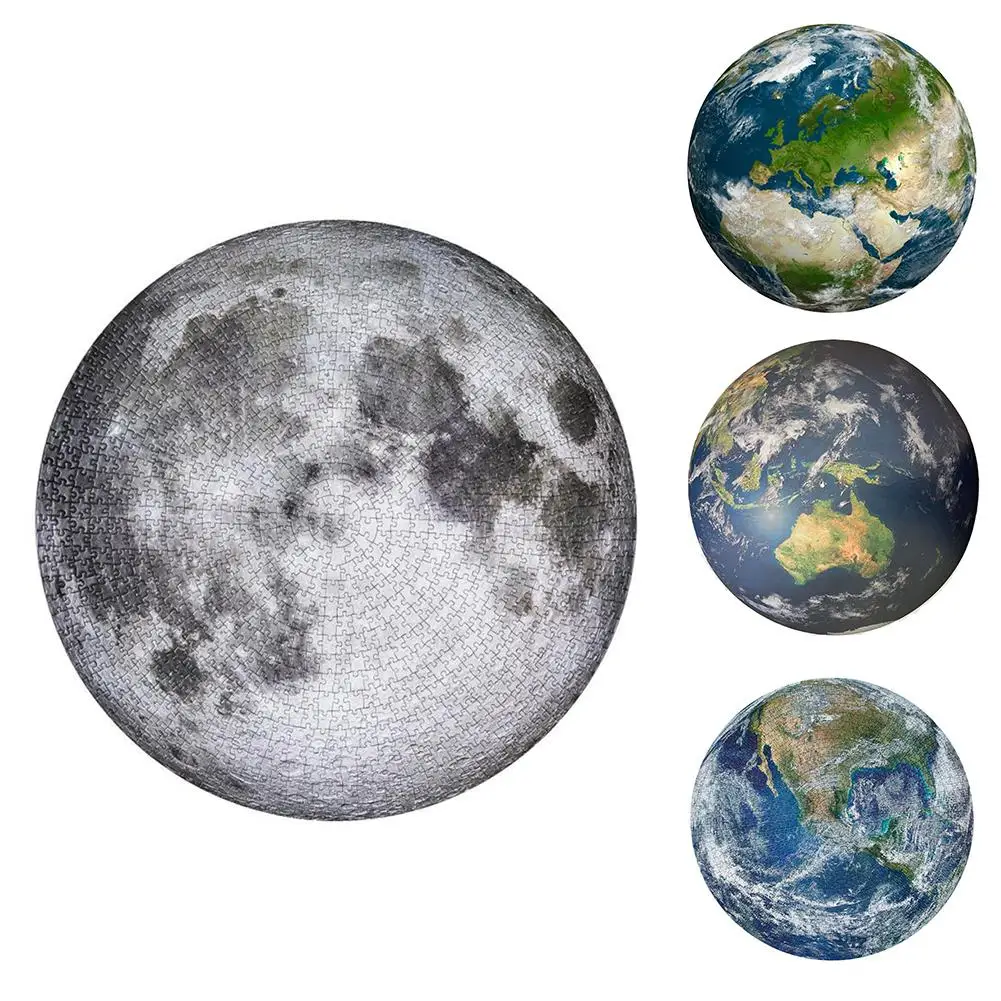 

The Moon/Earth Round Puzzle 1000-pc Difficult for Adult Children Kids Jigsaw Puzzle Educational Fun Toy Gifts Australia Europe