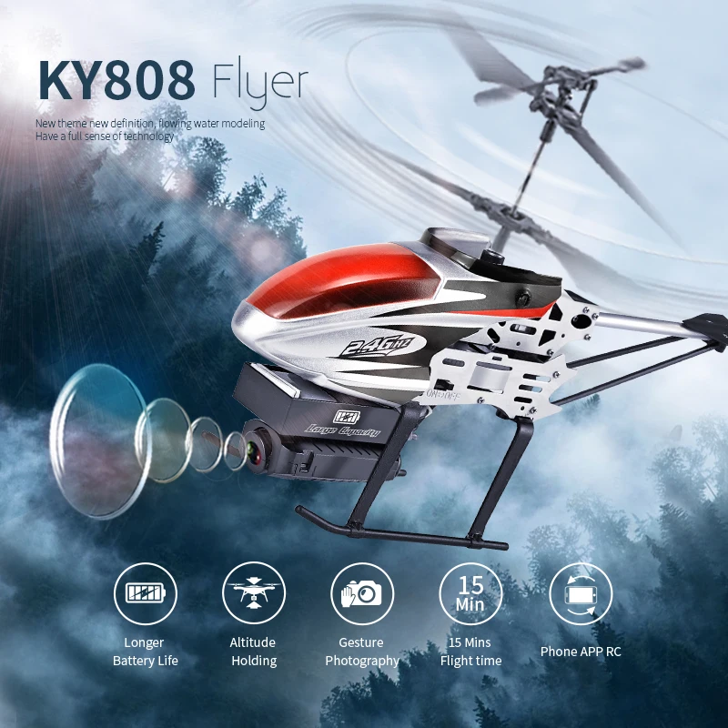 Дрон KY808 Рождество 2 4 GHz 3.5CH RC вертолет жесты фото Wi-Fi FPV 1080P HD камера отношение