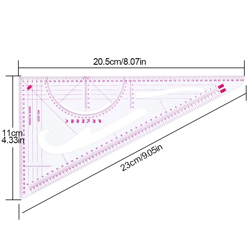Французская изогнутая линейка Nonvor Метрическая для шитья изготовление образцов