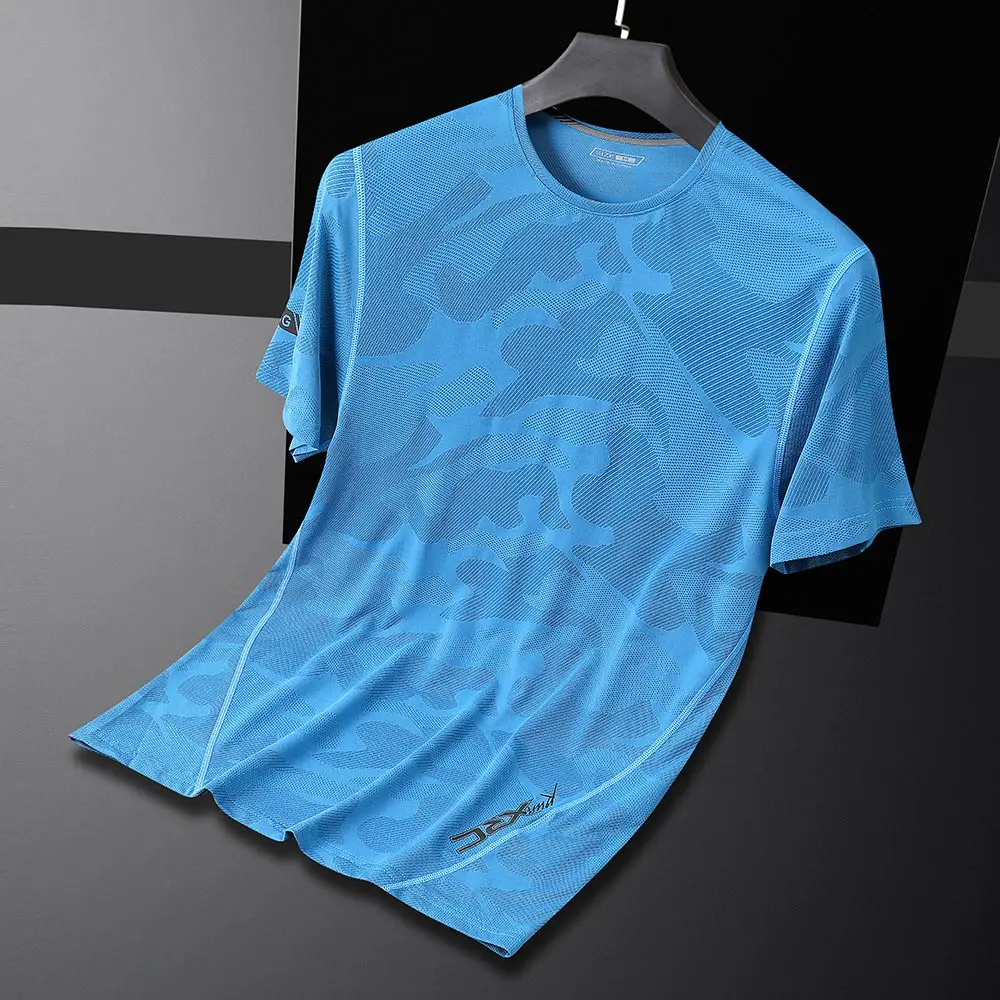 Men's Running T-Shirts, Quick-Drying Fitness Sports T-Shirts, Gymnastic Running Shirts, T Shirt for Men,Printing Football Shirts