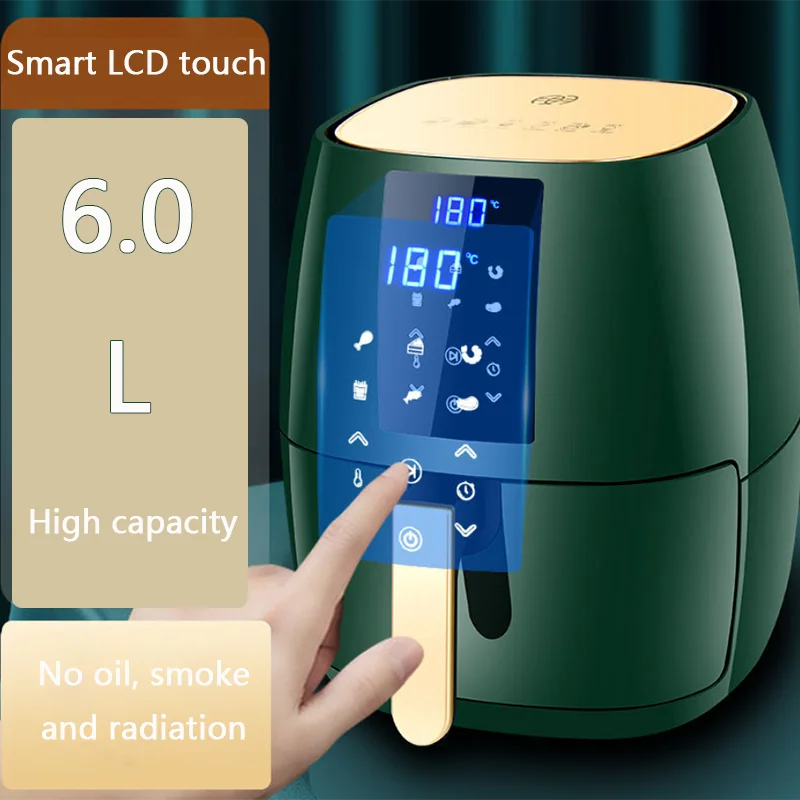 

6L 1400W Electric Air Fryer no oil Digital LCD Touch Screen Deep Fryer Air Fryer kitchen cooking airfrie air fryer oven 220V