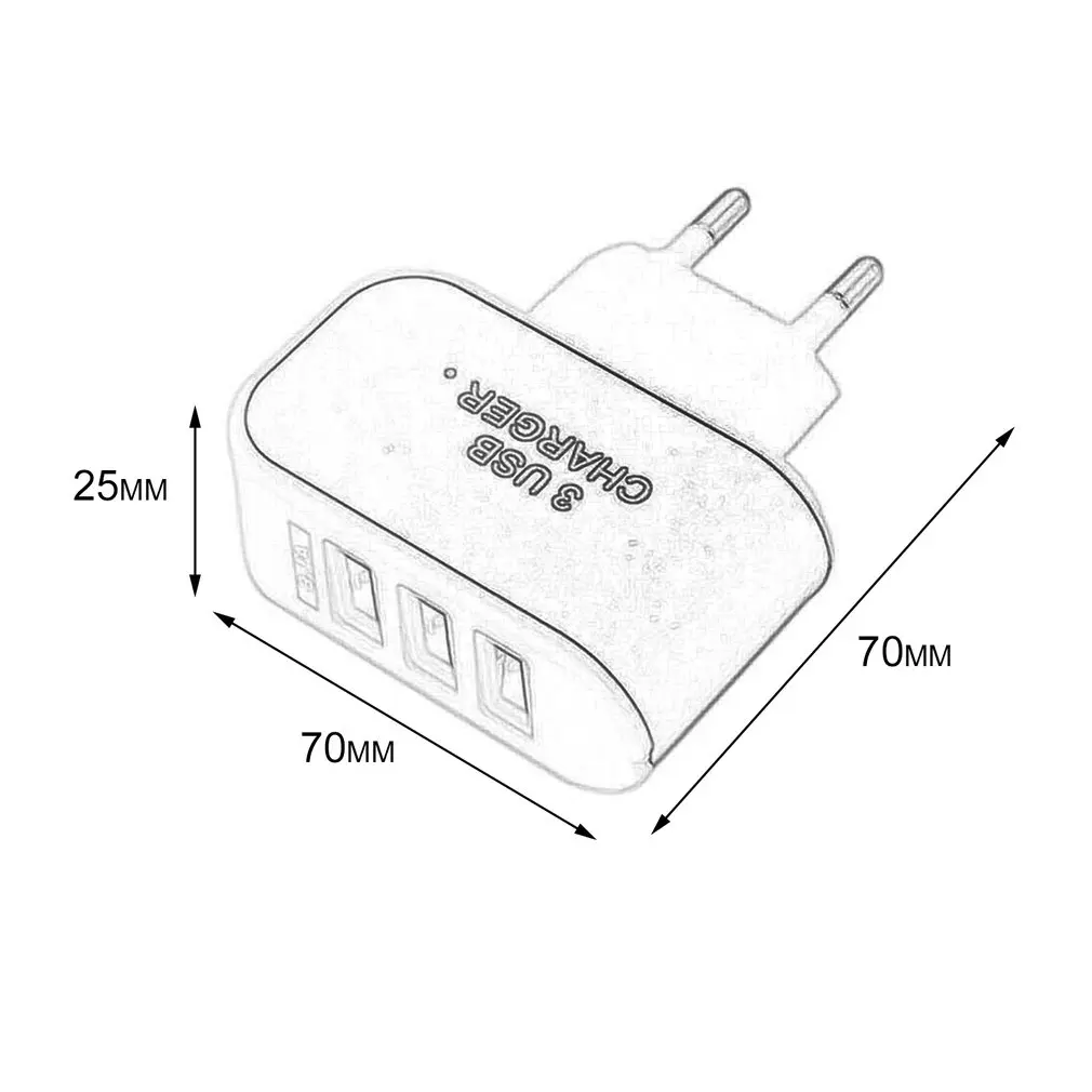 

Universal Candy Color 3USB Charger Travel Wall Charger Adapter Smart Mobile Phone Power Supply Charger for Tablets